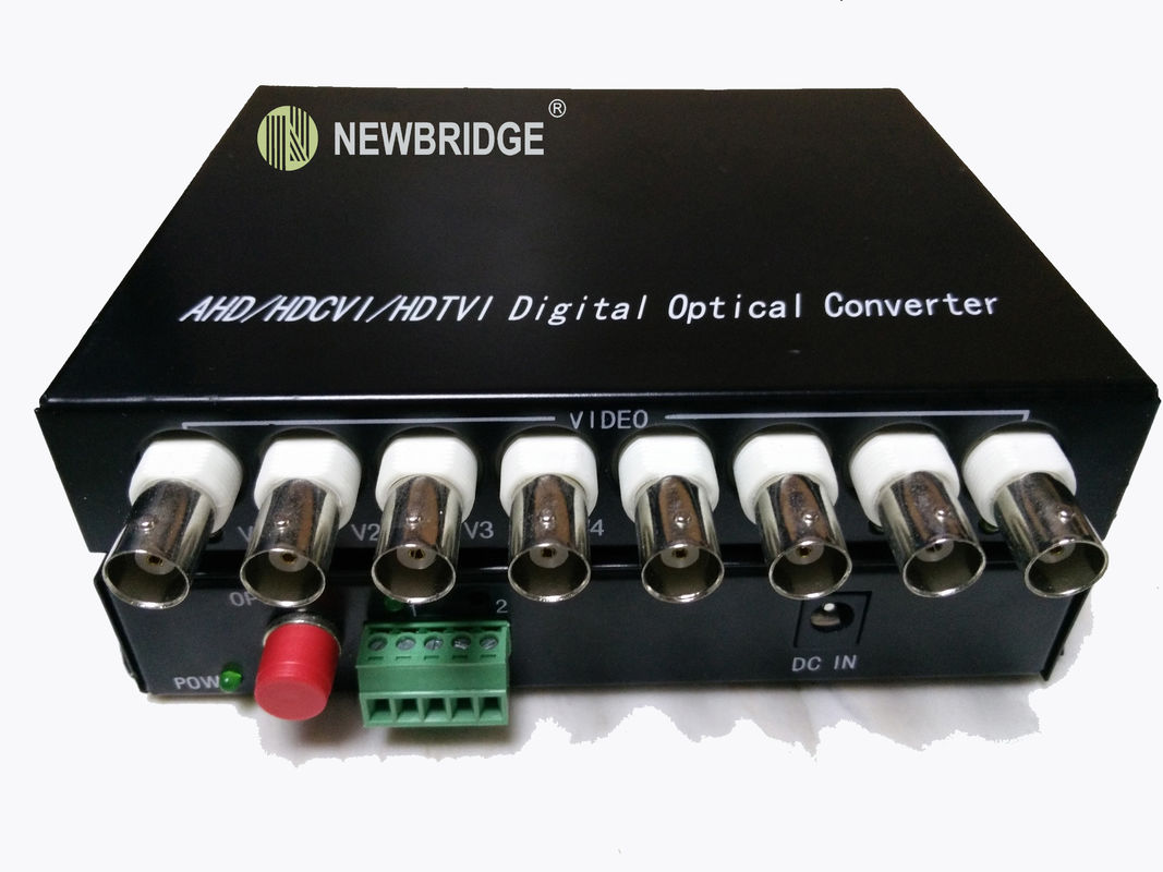 8 Channel BNC HD TVI / CVI / AHD Transmitter Receiver 1310nm&1550nm 20KM 8CH positive video+1CH reversed data